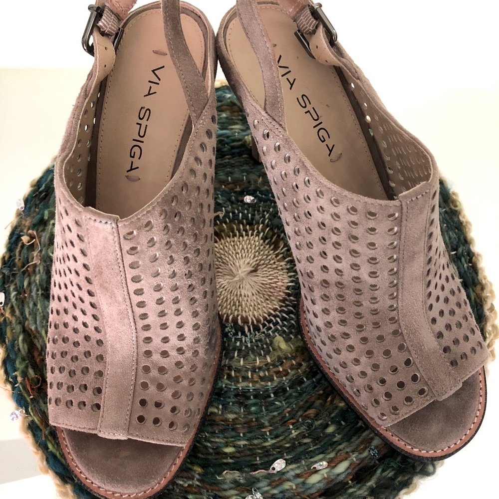 Via Spiga Strappy Suede Booties